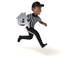 Fun 3D Illustration of an american Referee