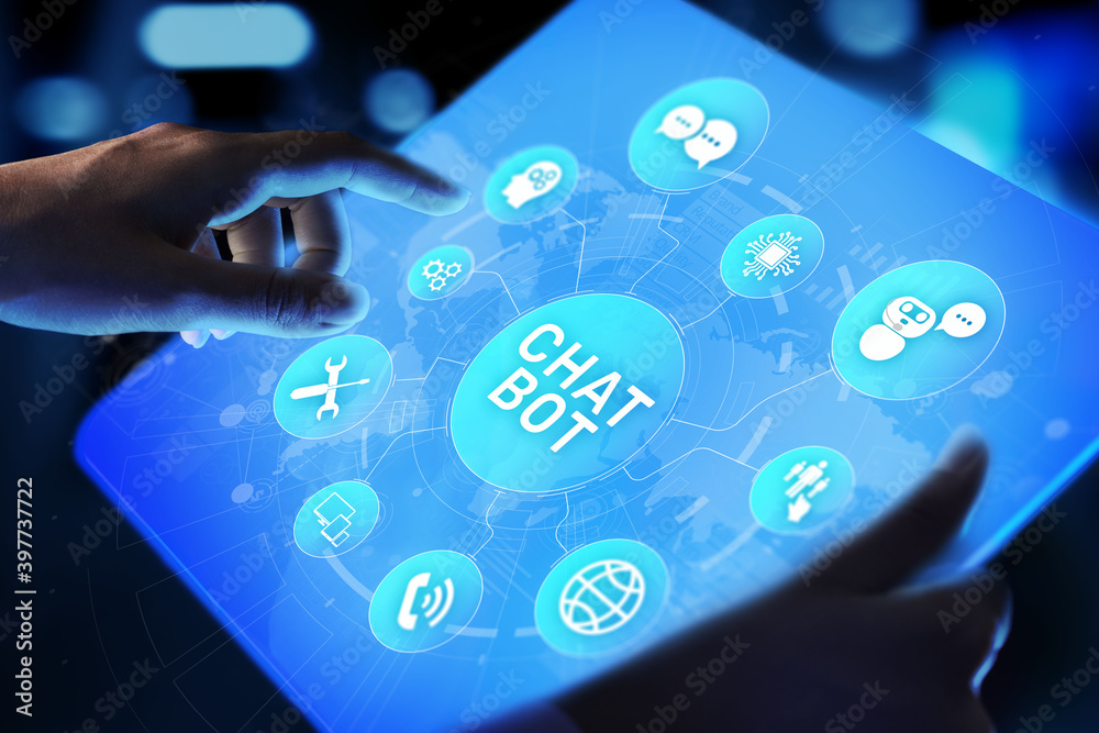 Wall mural chatbot computer program designed for conversation with human users over the internet. support, cust