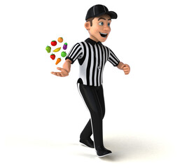 Fun 3D Illustration of an american Referee