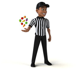 Fun 3D Illustration of an american Referee
