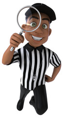 Fun 3D Illustration of an american Referee