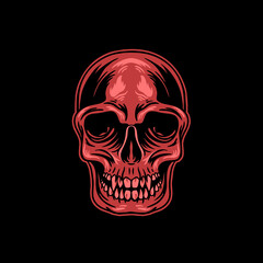 red skull head illustration