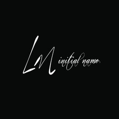 LM handwritten logo for identity