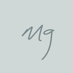 Mg initial handwriting