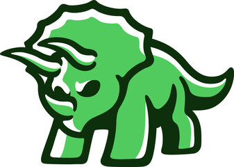 Simple Line of Cute Triceratops Dinosaur © DKG1111