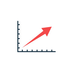 growth vector diagram with red arrow going up. Stock vector illustration isolated on white background.
