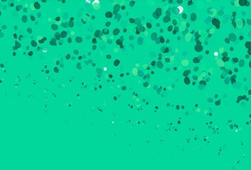 Light Green vector pattern with curved circles.