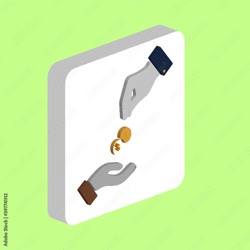 Poster alms simple vector icon. illustration symbol design template for web mobile ui element. perfect colo