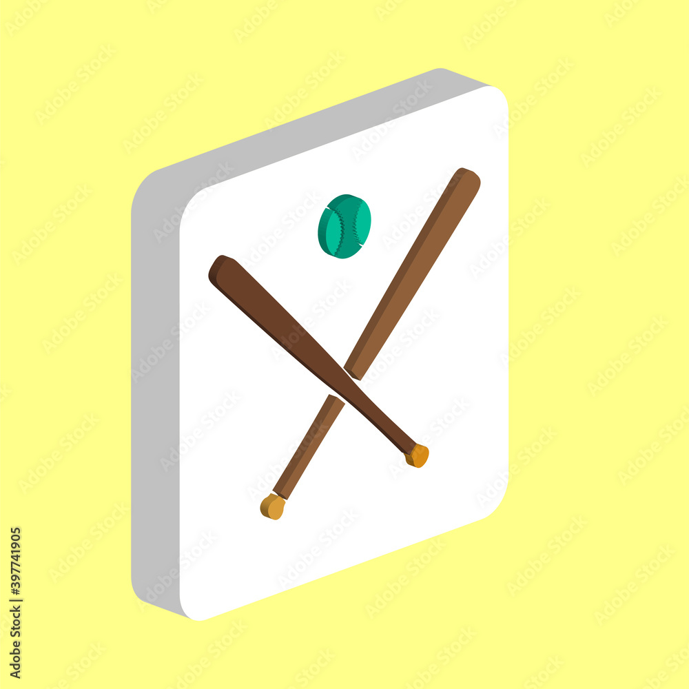 Poster baseball simple vector icon. illustration symbol design template for web mobile ui element. perfect 