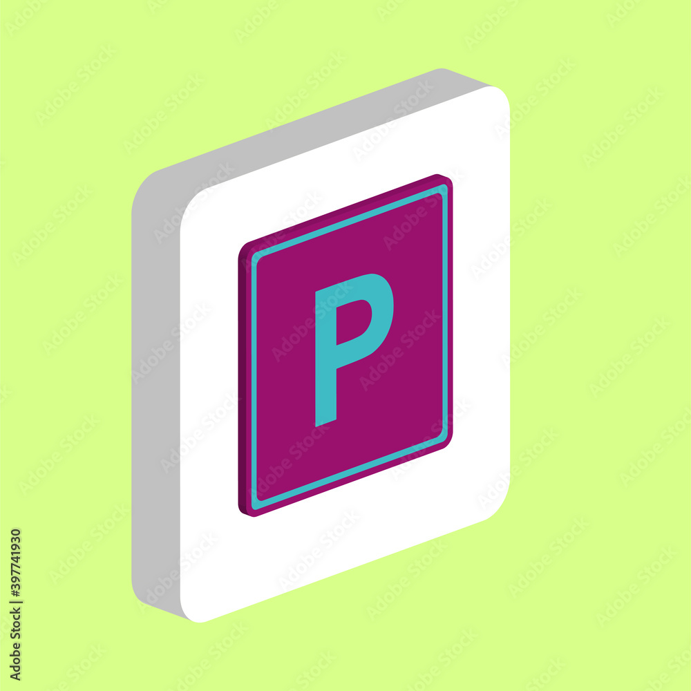 Poster parking simple vector icon. illustration symbol design template for web mobile ui element. perfect c