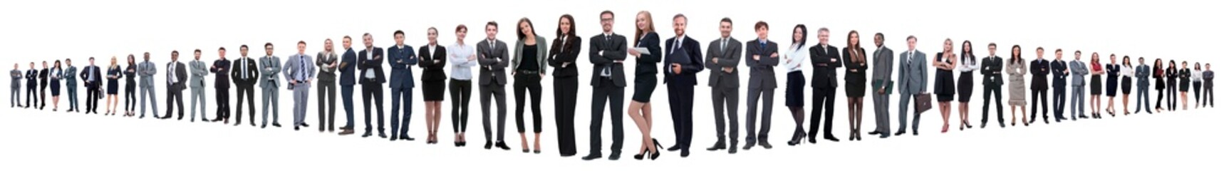 leader and professional business team standing together.