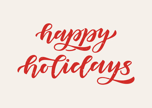 Happy holidays hand drawn lettering
