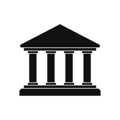 Bank vector icon. Business and economy symbol. Ancient greek temple shape sign. Architecture building logo.