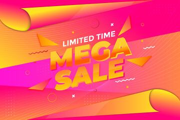 Colorful Mega Sale Background.  Sale and discount backgrounds. Modern vector design. Vector illustration.