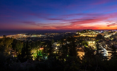 Mijas village in Andalusia at night, Spain