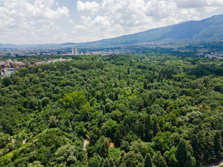 Fototapeta premium Aerial view of South Park in city of Sofia, Bulgaria
