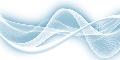 Abstract Blue Wave on Transparent Background