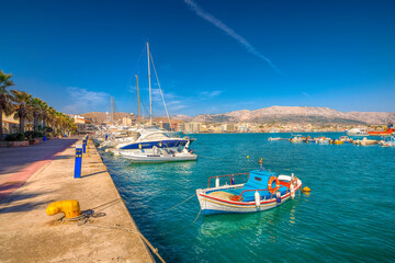 Fototapeta na wymiar Chios Harbour view in Chios Island of Greece.