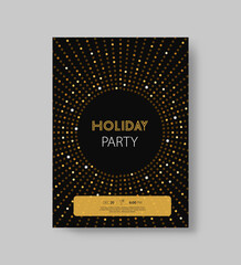 holiday party and happy new year party invitation card design template and use for poster template