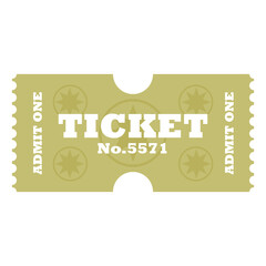 Old vintage horizontal ticket with number and stars
