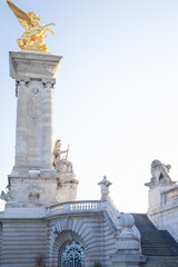 Fototapeta na wymiar Paris France Classical architecture gold statue