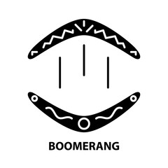 boomerang icon, black vector sign with editable strokes, concept illustration