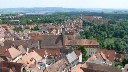 Fototapeta na wymiar Blick über die Dächer von Rothenburg ob der Tauber