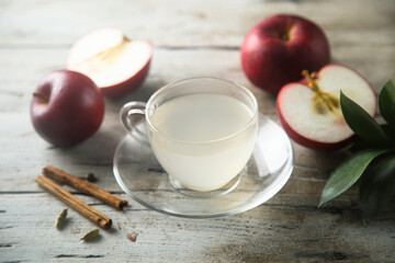Healthy homemade apple drink with spices
