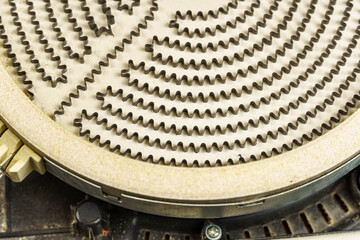 Round heating element of the electric stove.