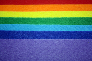 Fan of colored bright felt textile material