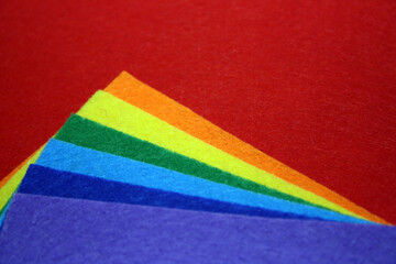 Obraz premium Fan of colored bright felt textile material