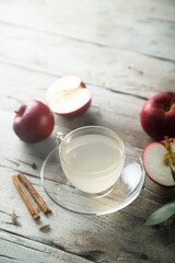 Healthy homemade apple drink with spices