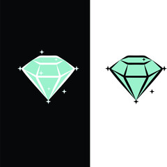 Geometric shining blue diamond luxury logo vector illustration