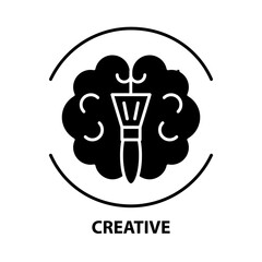 creative icon, black vector sign with editable strokes, concept illustration