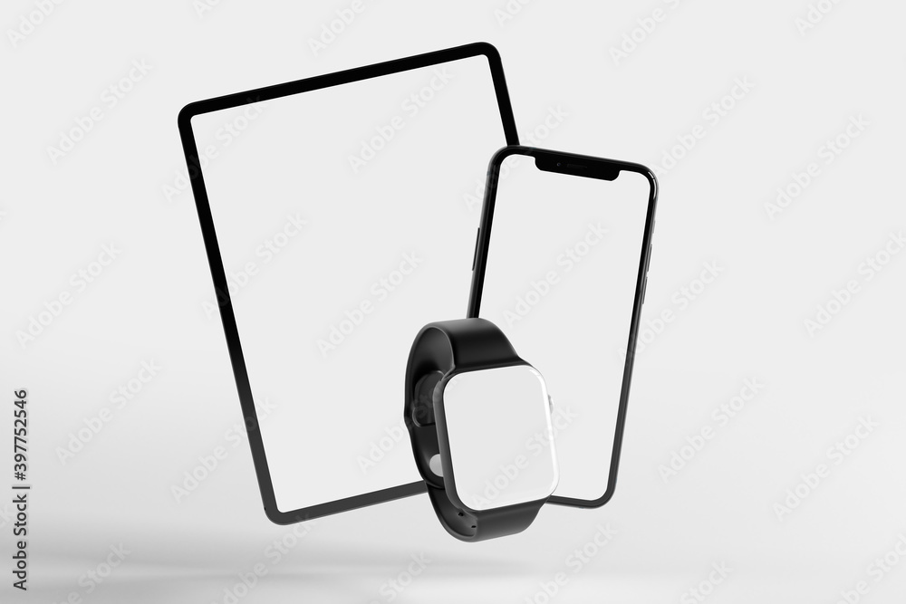 Poster mock up of device - 3d rendering
