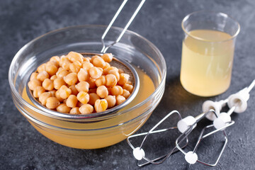 Vegan cooking concept, egg replacement , chickpea's whipped liquid (aquafaba)