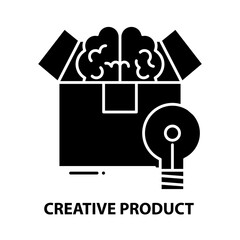 creative product icon, black vector sign with editable strokes, concept illustration