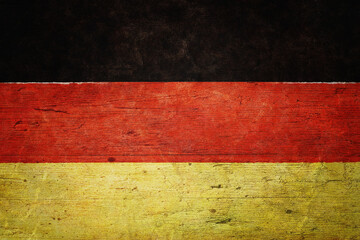 German flag in rustic style painted on wooden planks