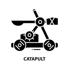catapult icon, black vector sign with editable strokes, concept illustration