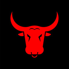 Bull Head icon. Bull sign isolated on white background. Vector illustration.