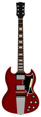 赤いエレキギターのイラスト