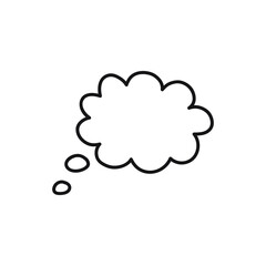 Speech or think bubble, empty communication cloud. Vector design element.