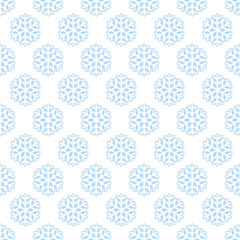 Seamless pattern with geometric ornament from snowflakes. White winter background, simple drawing of snowflakes. Digital paper, craft paper, scrapbooking paper. Vector illustration. Holiday decoration