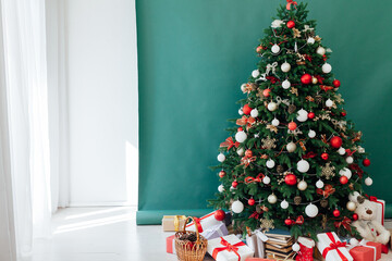 Winter Christmas Tree with gift decoration for the new year