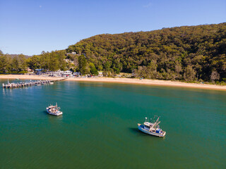 Fototapeta premium Fishing fleet and boats at Patonga
