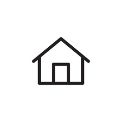 House icon. Home sign. Apartment symbol. Thin line icon on white background. Stock vector illustration isolated on white background.
