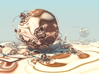 3D fractals illustration, new math, 3D rendering