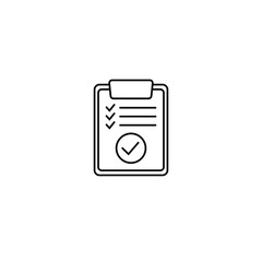 Clipboard with checklist icon, symbol for web site and app design. Vector illstration.
