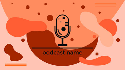ABSTRACT TEMPLATE PODCAST FLAT COLOR BACKGROUND VECTOR. GOOD FOR COVER DESIGN, BANNER, WEB,SOCIAL MEDIA