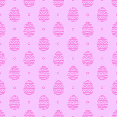 Vector seamless pattern with pink easter eggs; for greeting cards, wrapping paper, invitations, posters, banners.